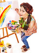 Female artist at work.