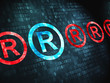 Ilustración: Law concept: Registered on digital background Law concept: Registered on digital background