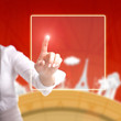 junge Frau mit virtuellem Interface