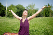 beautiful hipster short hair woman in the park