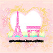 Eiffel tower artistic background. Vector illustration.