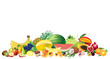 fruits isolated on a white photo-realistic illustration