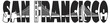 San Francisco Golden Gate Bridge Text Outline Illustration