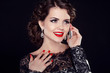 Happy Business woman talking on mobile phone. Fashion elegant wo