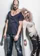 a bloody pair of scary evil zombies