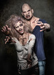 a bloody pair of scary evil zombies