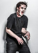 a scary and bloody zombie man