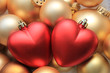 red heart shaped christmas ornaments