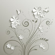 Vector: Flowers and butterflies Flowers and butterflies