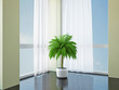 Illustration: Empty room with windows Empty room with windows