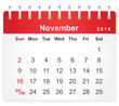 Stylish calendar page for November 2014