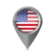 Glossy colorful USA map application point symbol