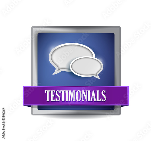 Illustration: Testimonials glossy blue reflected square button Testimonials glossy blue reflected square button