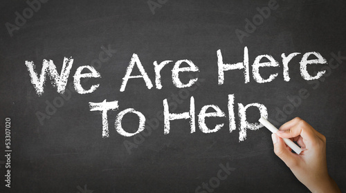 Photo: We Are Here to Help Chalk Illustration We Are Here to Help Chalk Illustration
