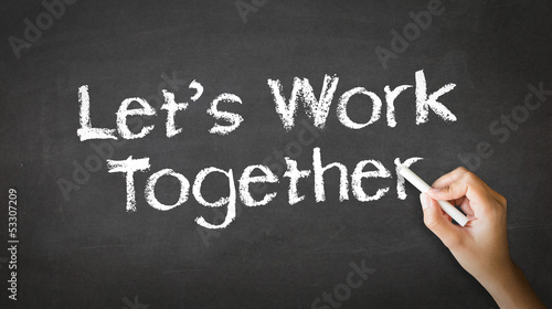 Illustration: Let's Work Together Chalk Illustration Let's Work Together Chalk Illustration