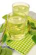 Glasses of birch sap, isolated on white