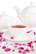 Rose tea close up