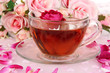 Rose tea close up