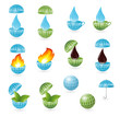 Vector: Set of globe symbols Set of globe symbols