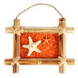 Picture of colored decorative sand with shells isolated on