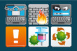 Illustration: Internet security icons Internet security icons