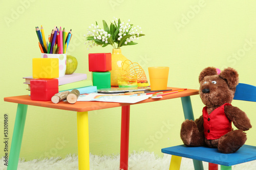 Photo: Modern child's room with equipment and toys Modern child's room with equipment and toys