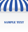 Blue and white strip shop awning