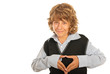 Happy teen shape heart