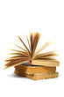Foto: Stack of old books on a white background. Stack of old books on a white background.