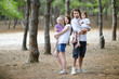 Family of four at summer day