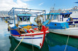 Fishing boats in a harbor