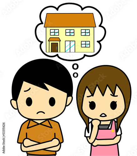 Illustration: 家 夫婦 悩む 家 夫婦 悩む