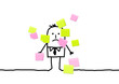 Vector: businessman & sticky notes businessman & sticky notes