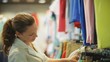 young, pretty business woman chooses clothes