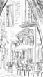 Street in Tuscany -sketch  illustration
