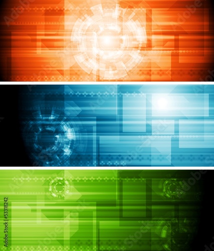 Vector: Abstract hi-tech vector banners Abstract hi-tech vector banners