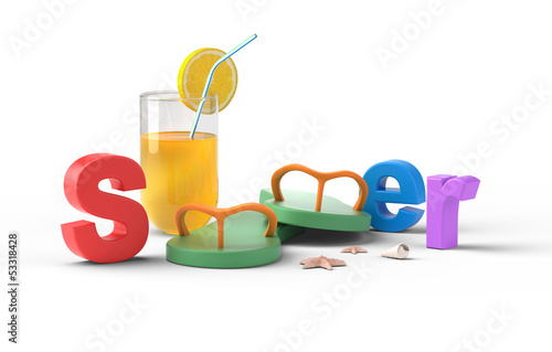 Illustration: Summer word. Summer word.