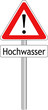 Hochwasser Warnschild