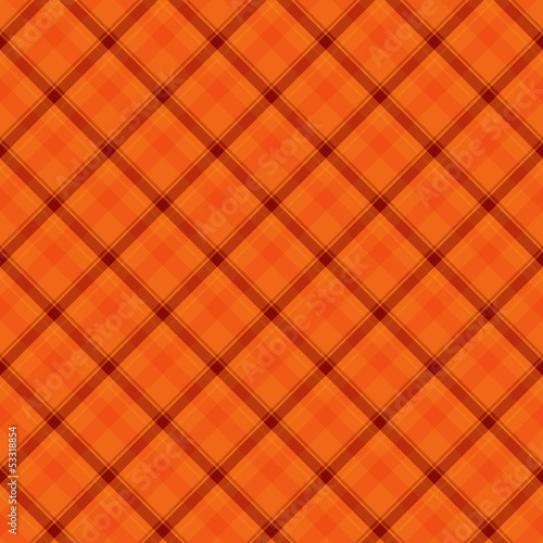 Illustration: Orange Plaid Fabric Background Orange Plaid Fabric Background