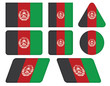 set of buttons with flag of Afghanistan