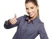 Photo: Happy smiling business woman with ok hand sign Happy smiling business woman with ok hand sign