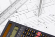 Calculator on a blueprint