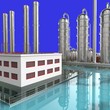 Modern refinery  with blue sky