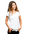 girl in white t-shirt
