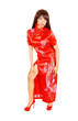 Girl in red dress.