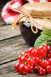 Redcurrant jam and fresh berries