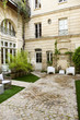 Immobilier, maison, résidence, habitat, patio, cour, jardin