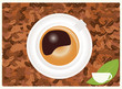 Coffe background with coffee cup, vector