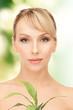 woman with green sprout