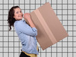 frau mit paket